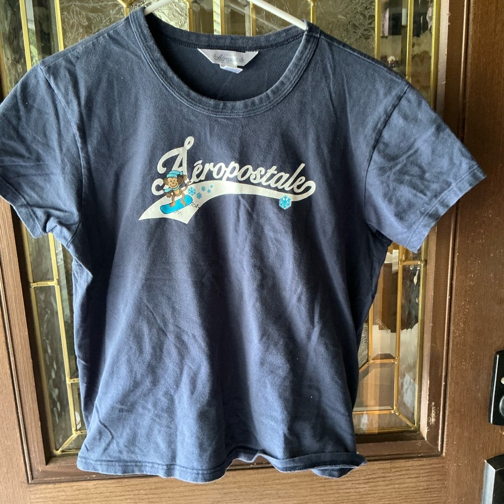 Aeropostale Y2K Vintage Blue BabyTee with Graphic 100% Cotton